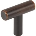Elements By Hardware Resources 1-9/16" Dark Brushed Bronze Overall Length Naples Cabinet "T" Knob 40DBB
